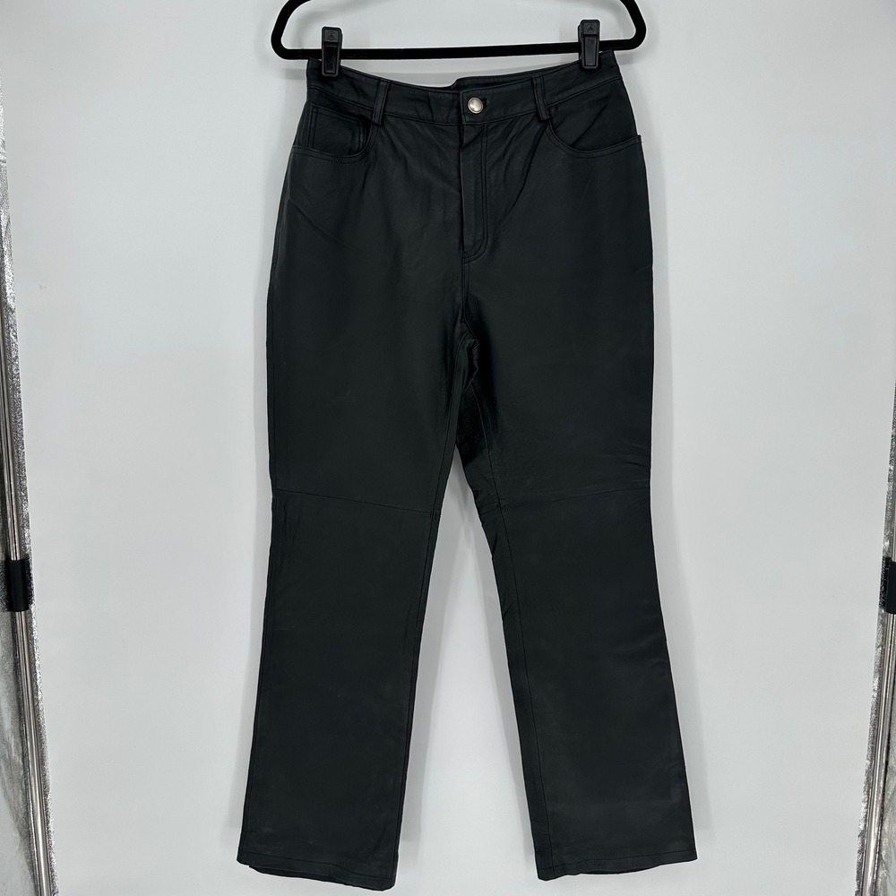 VTG Shape Fx Newport News Black 100% Leather Pants Women's 12